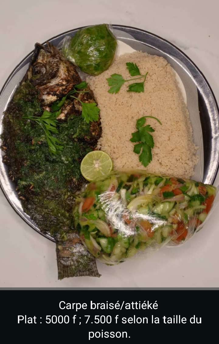 Attiéké/poisson carpe